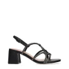 Sandalia tacón strass piel negro | BIBI LOU Outlet