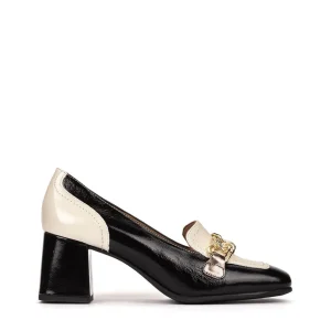 Zapato mocasín piel charol combi negro | PEDRO MIRALLES New