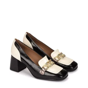 Zapato mocasín piel charol combi negro | PEDRO MIRALLES New